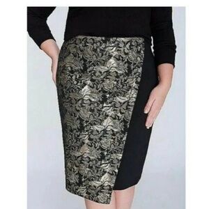 Lane Bryant Metallic Black and Gold Women's Skirt Size 24